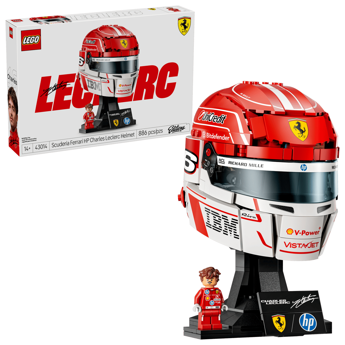 Lego Editions - Casco di Charles Leclerc Scuderia Ferrari HP 43014