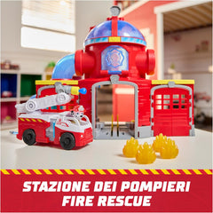 Paw Patrol Fire Rescue - Stazione dei Pompieri con Marshall e Camion