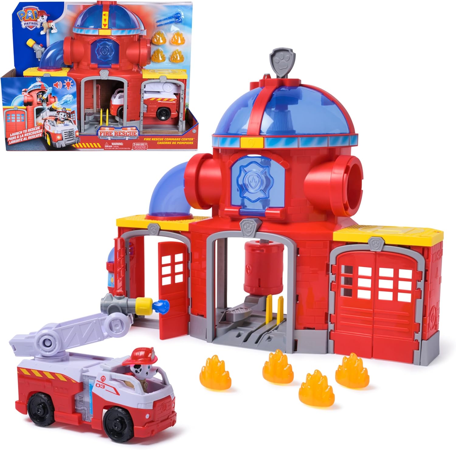 Paw Patrol Fire Rescue - Stazione dei Pompieri con Marshall e Camion