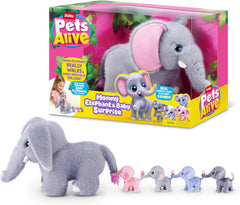 Pets Alive - Mommy Elephant and Baby Surprise Peluche interattivo con sorpresa cuccioli