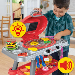 Play-Doh - Playset Griglia per piccoli cuochi con accessori per il barbecue