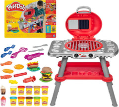 Play-Doh - Playset Griglia per piccoli cuochi con accessori per il barbecue e 10 vasetti di pasta modellabile