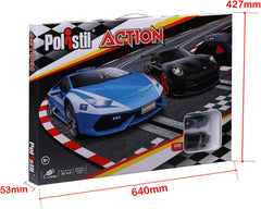 Polistil Action - Pista Elettrica con Lamborghini Huracan Polizia e Porsche 911 GT3
