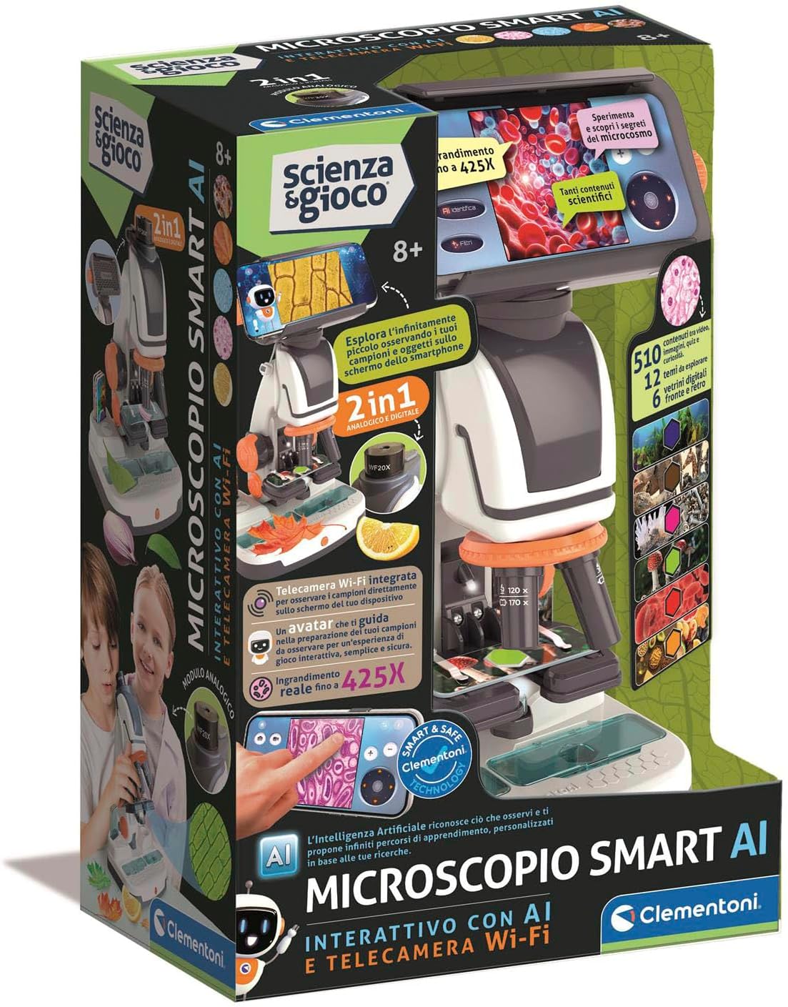 Scienza e Gioco - Microscopio smart AI Interattivo con Telecamera Wi-Fi