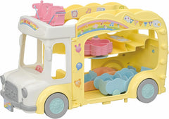 Sylvanian Families - Il Bus Arcobaleno Sole a 3 piani trasformabile in area giochi