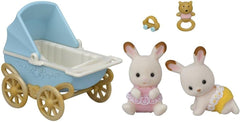Sylvanian Families - Set Gemelli Coniglio Cioccolato e carrozzina