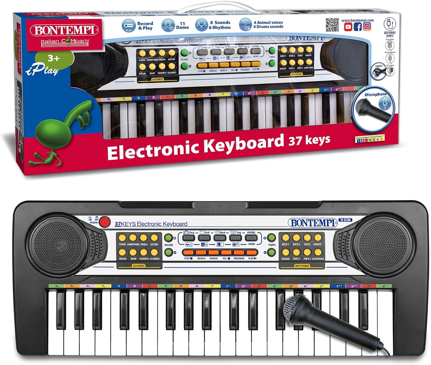 Tastiera Elettronica 37 tasti con Microfono per piccoli musicisti