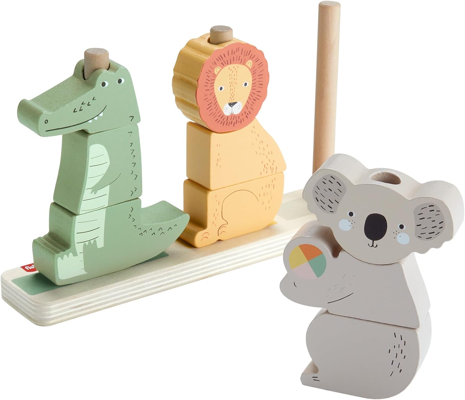 animali impilabili in legno per bambini fisher price