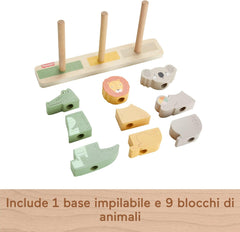 animali impilabili in legno per bambini fisher price