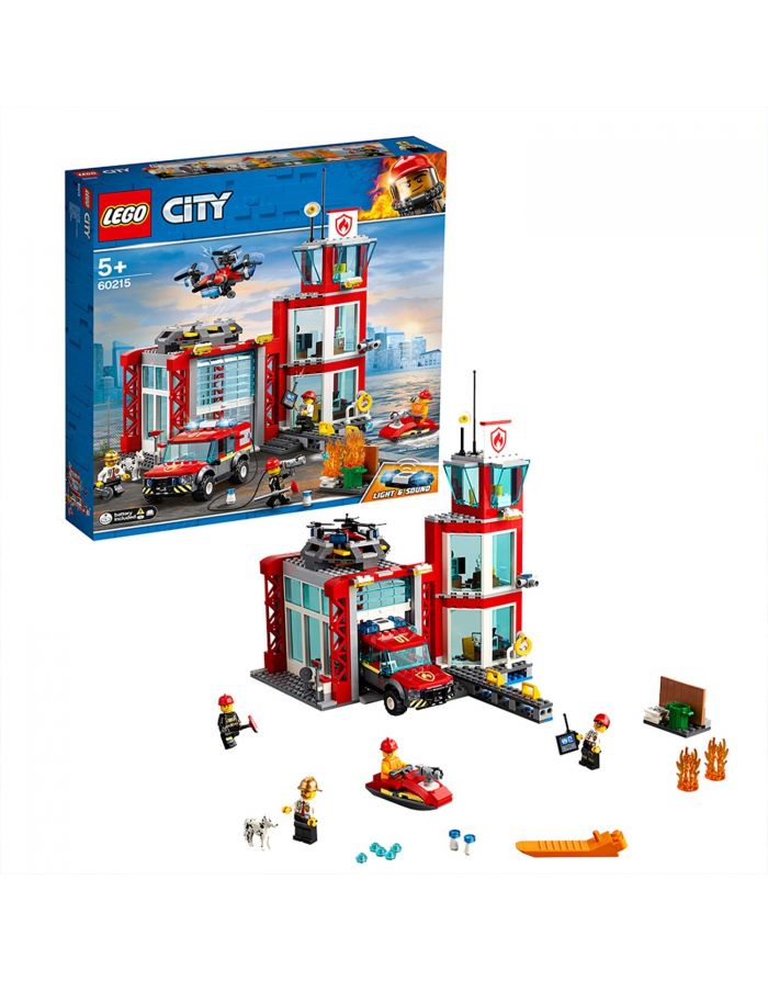 ORIGINALE Età 5+ 60215 LEGO City Fire Caserma dei Pompieri 